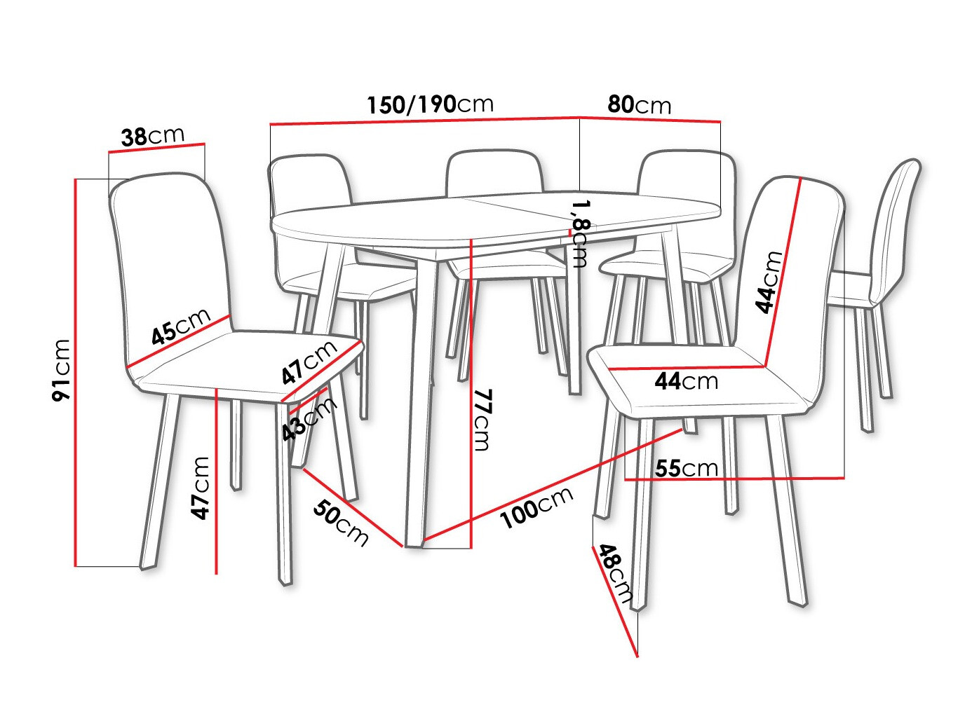 Обеденный гарнитур Edmond 121 (Ремесло золотой дуб + Чёрный)