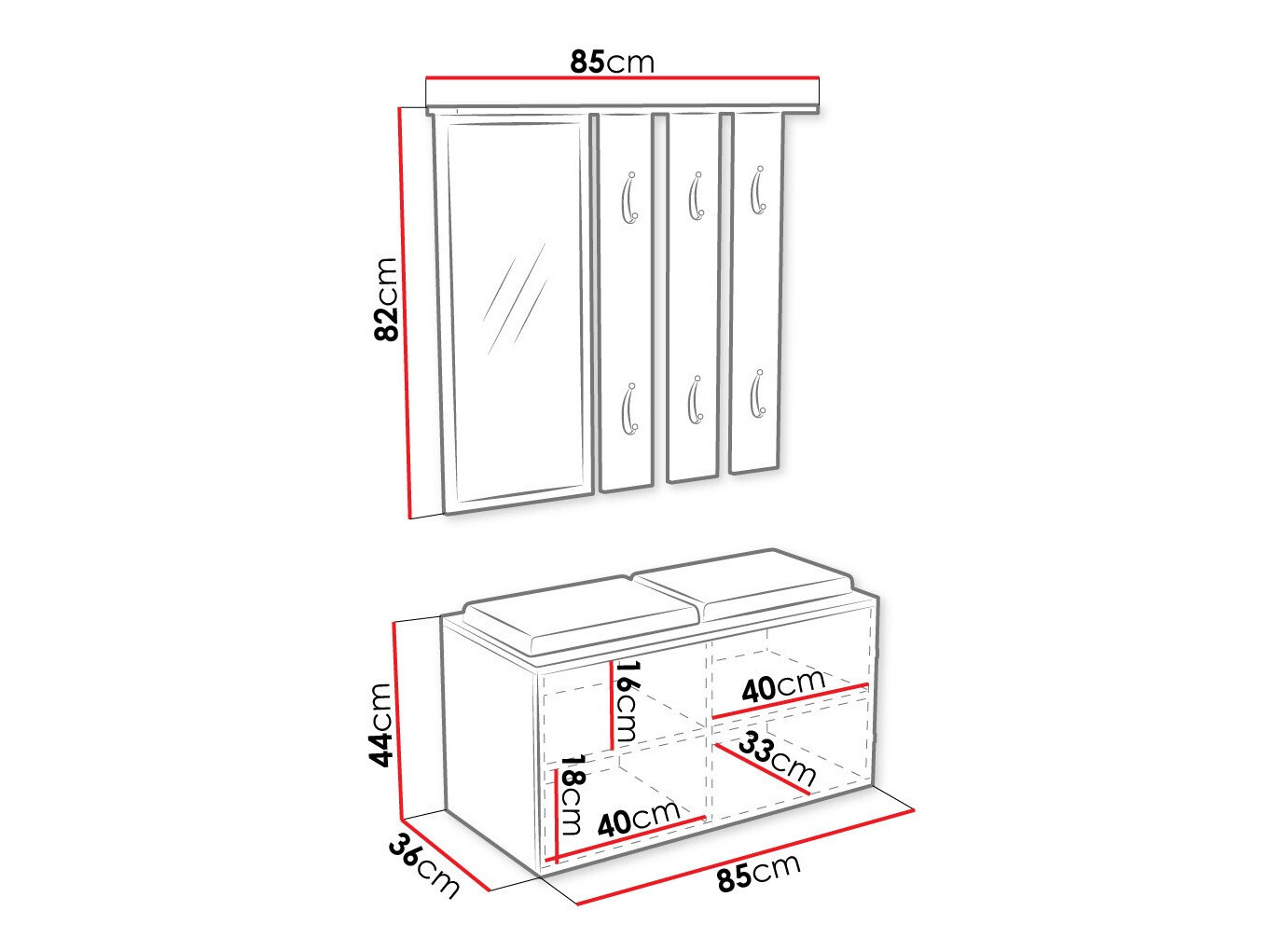 Priekšnama komplekts Mandeville 103 (Balts)