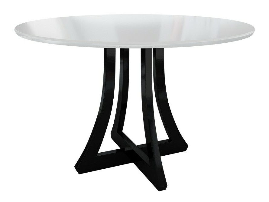 Ēdamistabas komplekts Racine 128 (Glancēts balts + Glancēts melns)