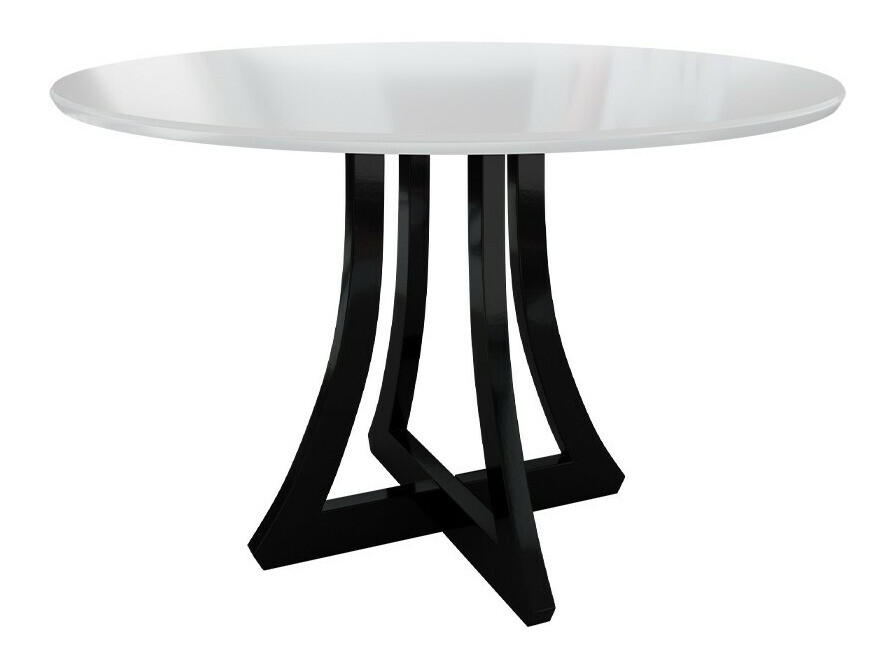 Ēdamistabas komplekts Racine 128 (Glancēts balts + Glancēts melns)