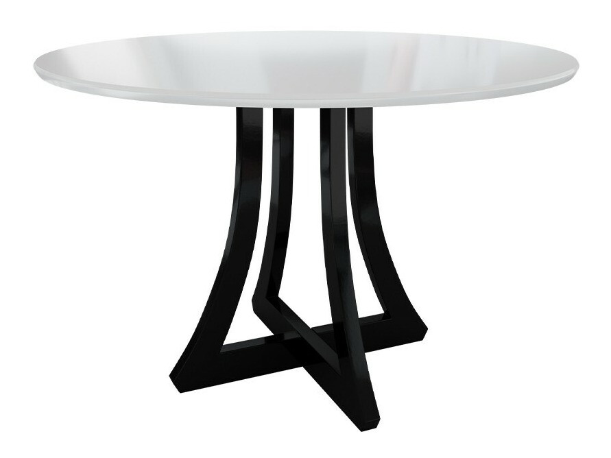 Ēdamistabas komplekts Racine 128 (Glancēts balts + Glancēts melns)