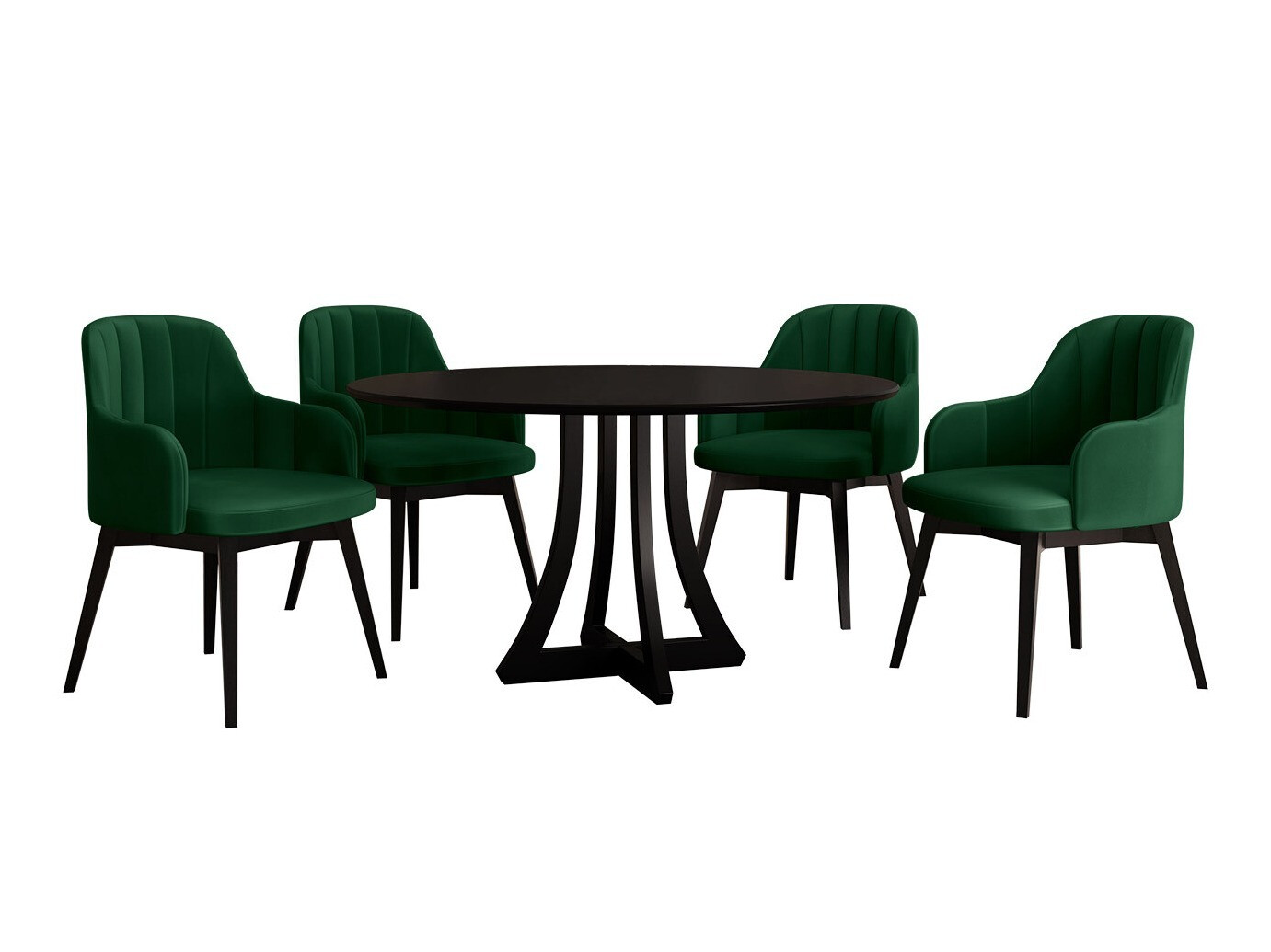 Ēdamistabas komplekts Racine 128 (Melns)