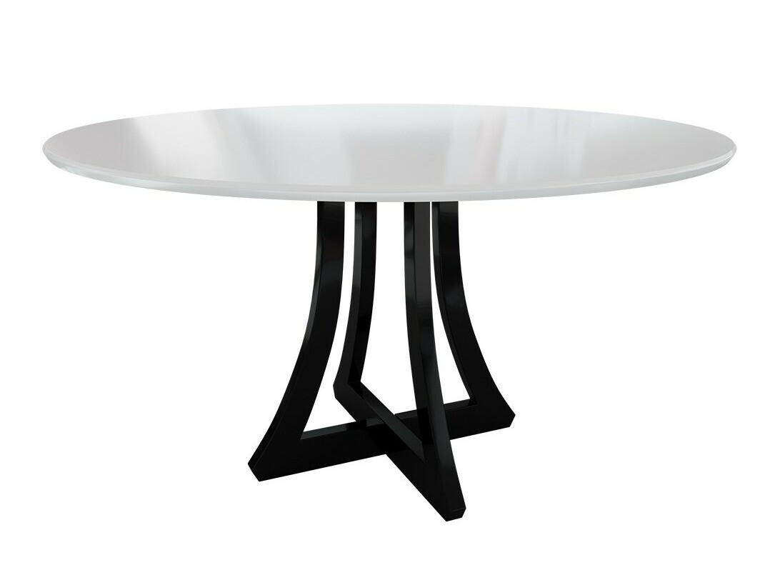 Ēdamistabas komplekts Racine 137 (Glancēts balts + Glancēts melns)