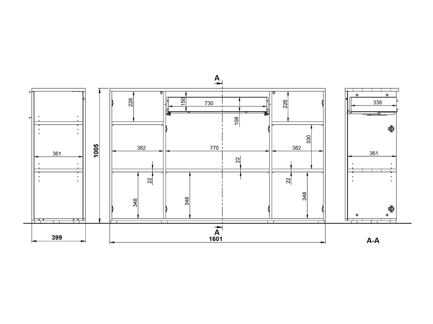 Kомод Feltoru 105 (Графит)