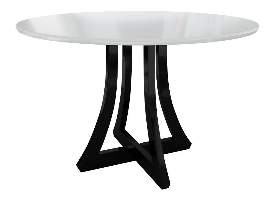 Обеденный гарнитур Racine 128 (Глянцевый белый + Глянцевый черный)