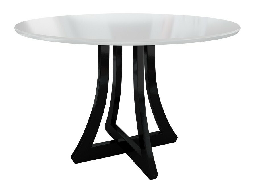Обеденный гарнитур Racine 128 (Глянцевый белый + Глянцевый черный)