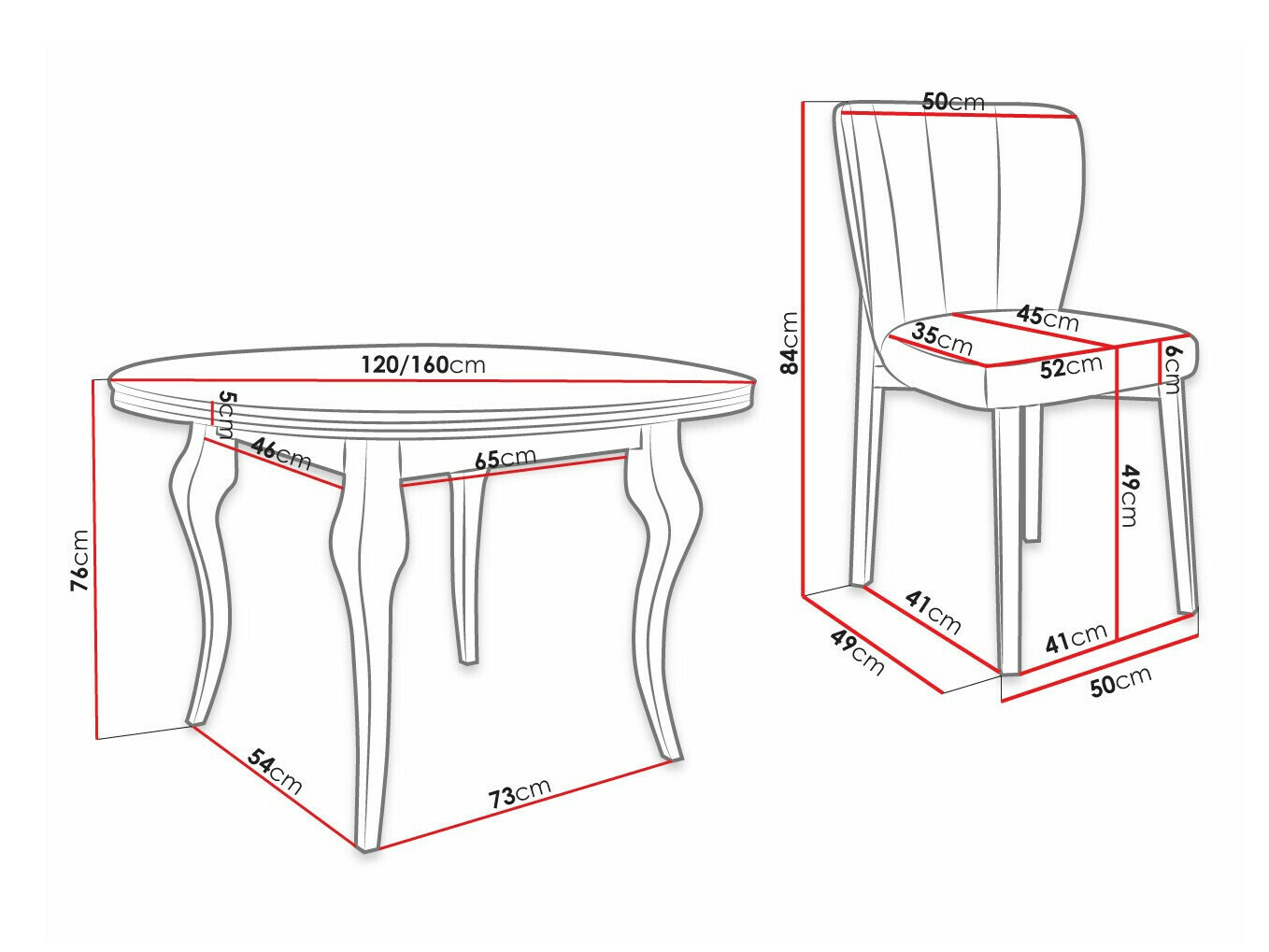 Ēdamistabas komplekts Racine 140 (Magic Velvet 2219)
