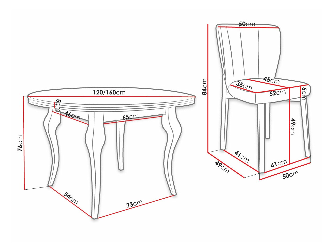 Ēdamistabas komplekts Racine 141 (Magic Velvet 2216)