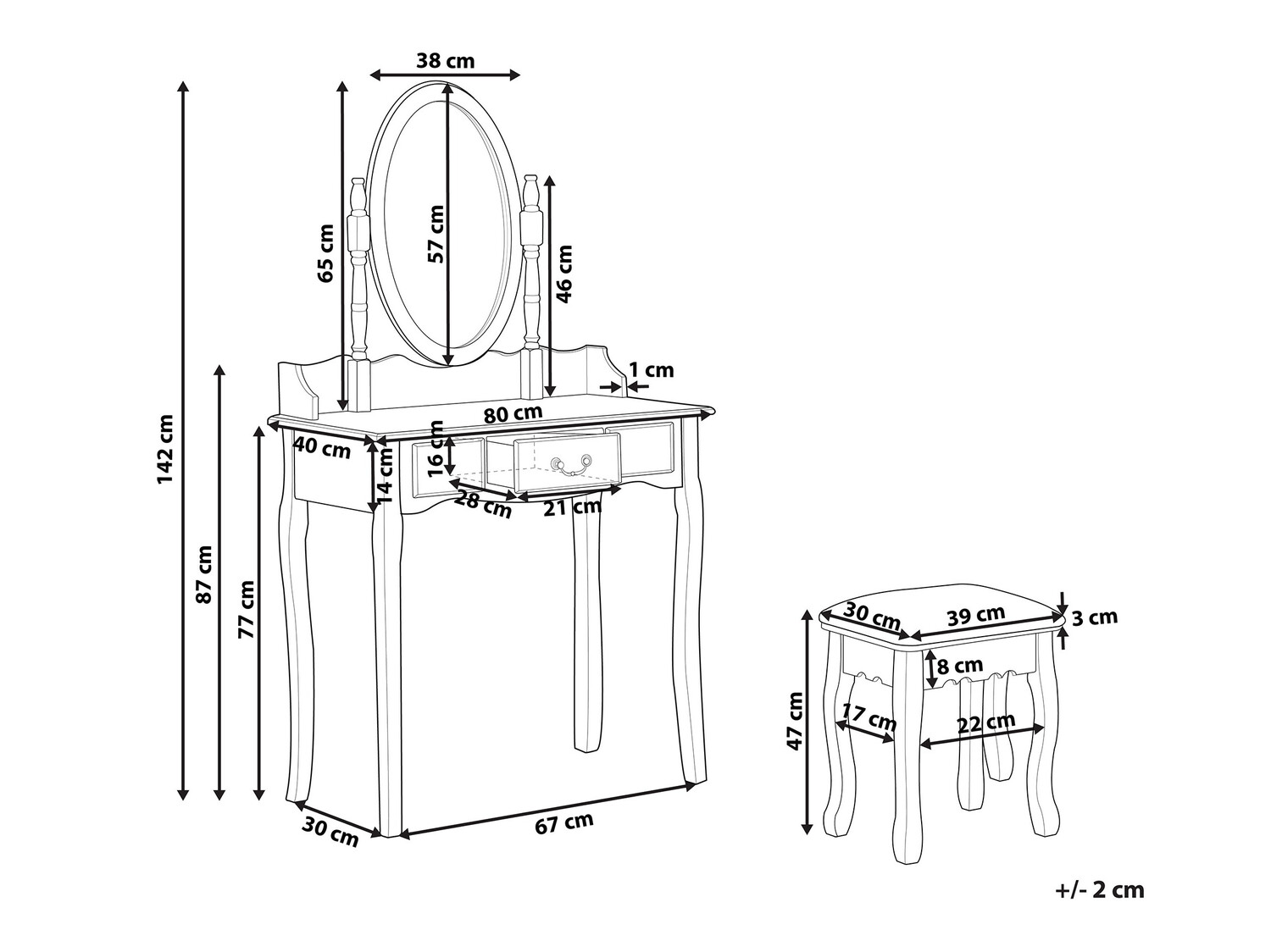 Макияжный столик Berwyn 825