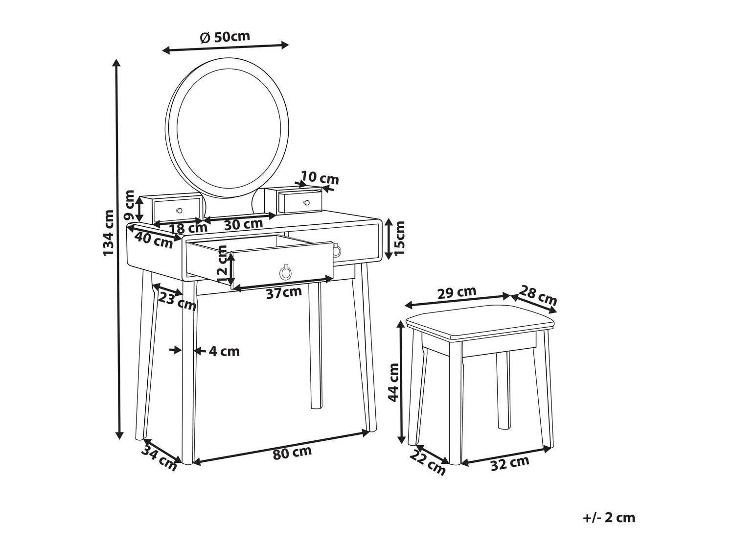 Макияжный столик Berwyn 830 (Зелёный + Золотой)