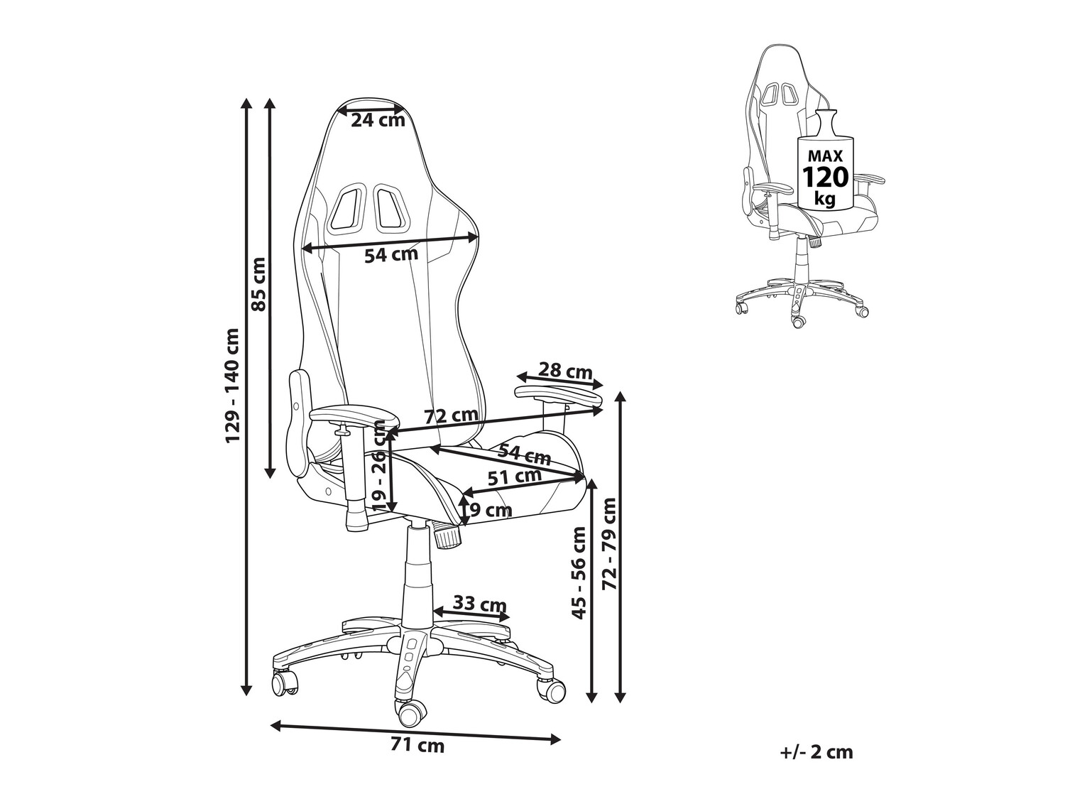 Spēļu krēsls Berwyn 820 (Melns + Sudraba)