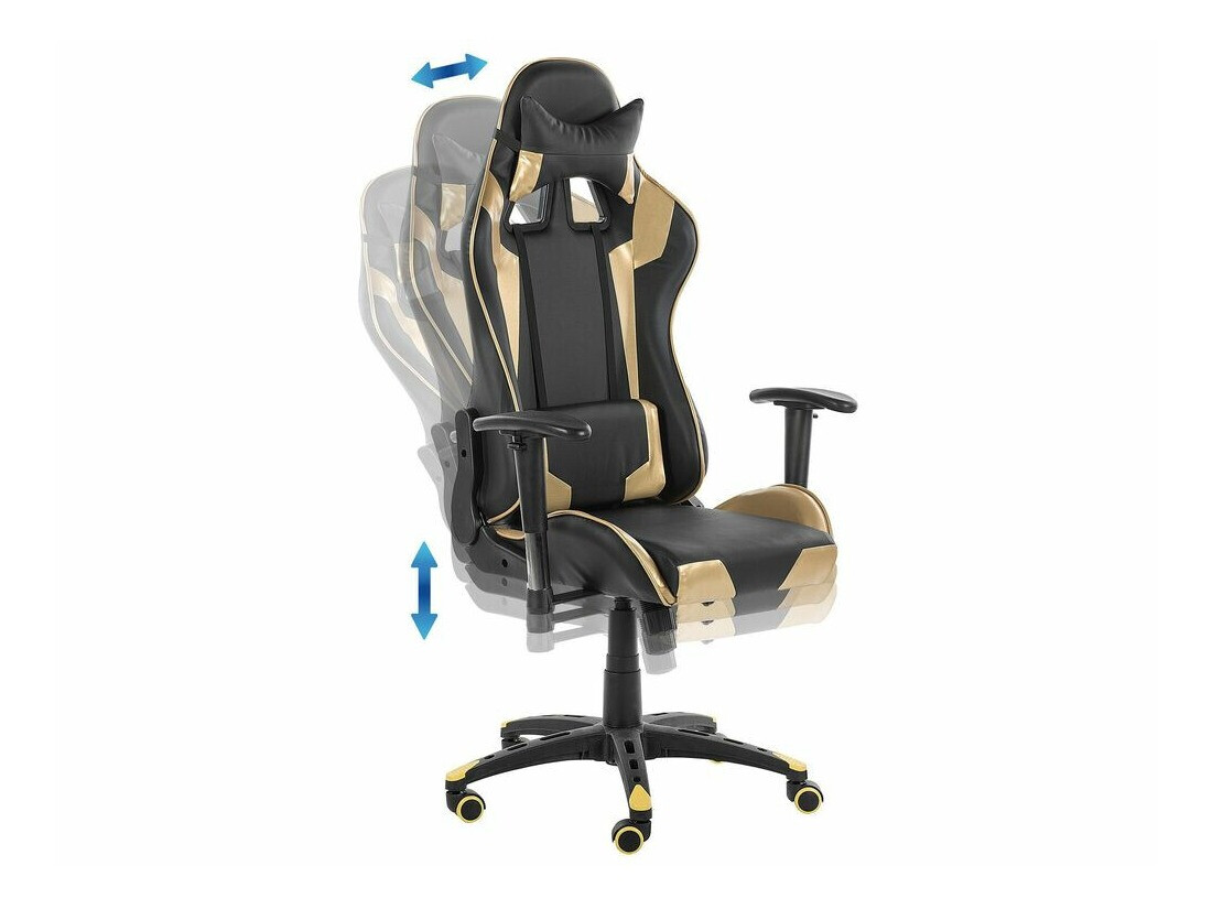 Spēļu krēsls Berwyn 820 (Melns + Zelta)