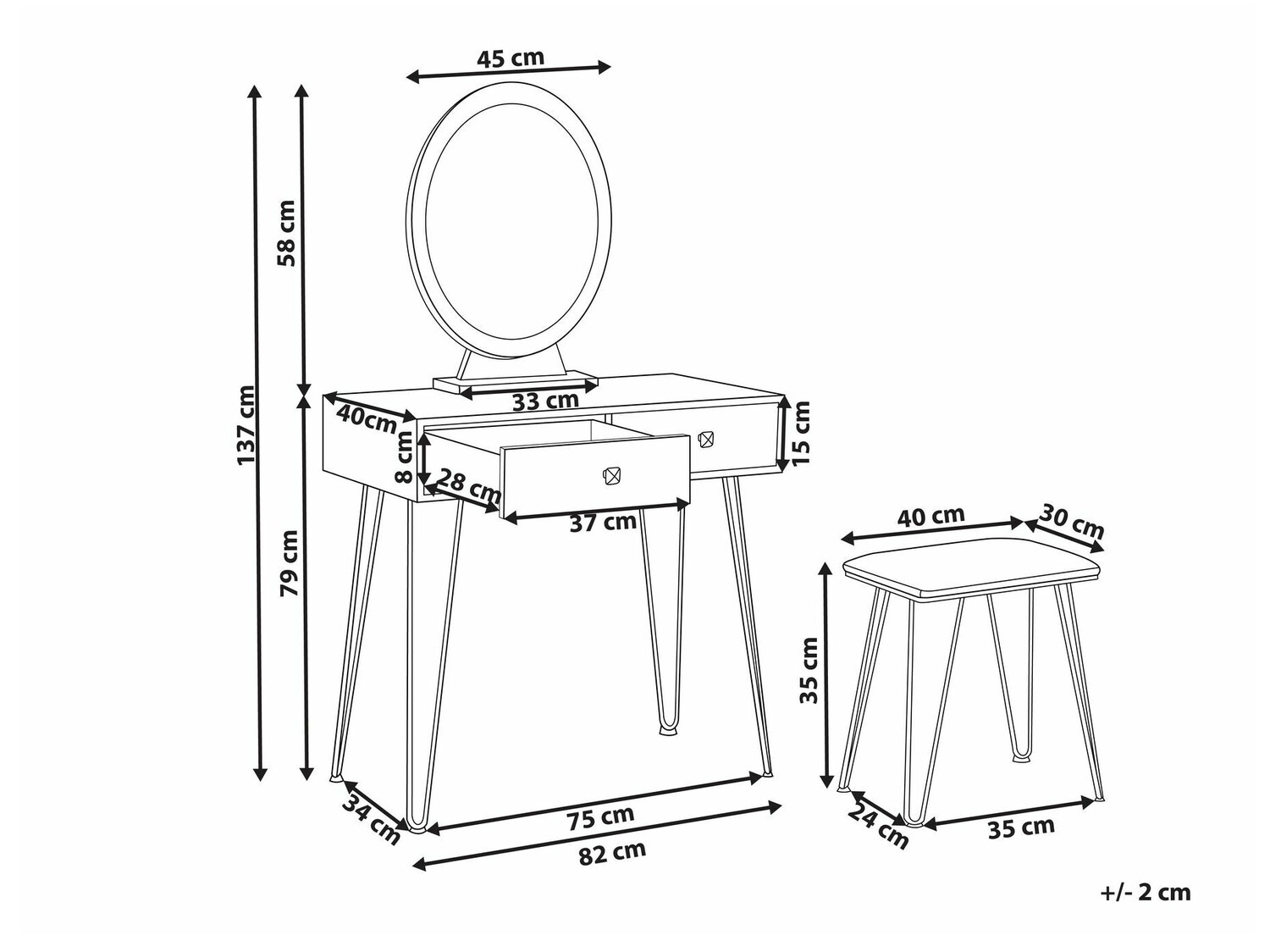 Макияжный столик Berwyn 835
