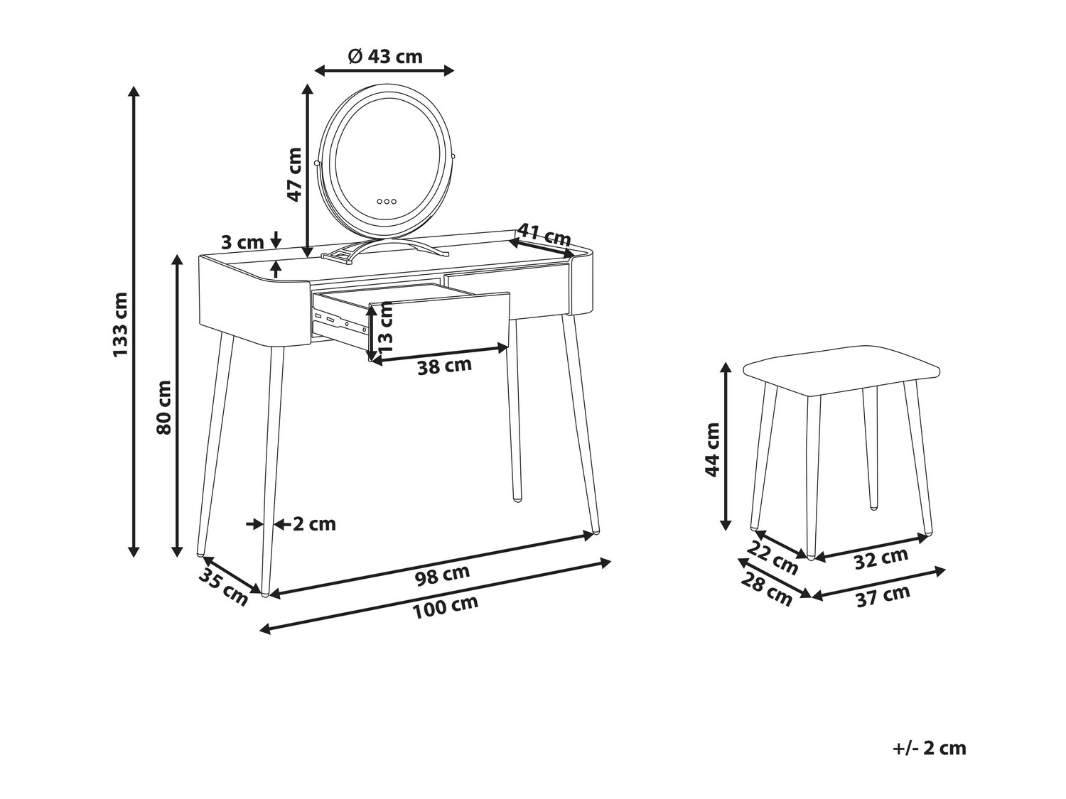 Макияжный столик Berwyn 839