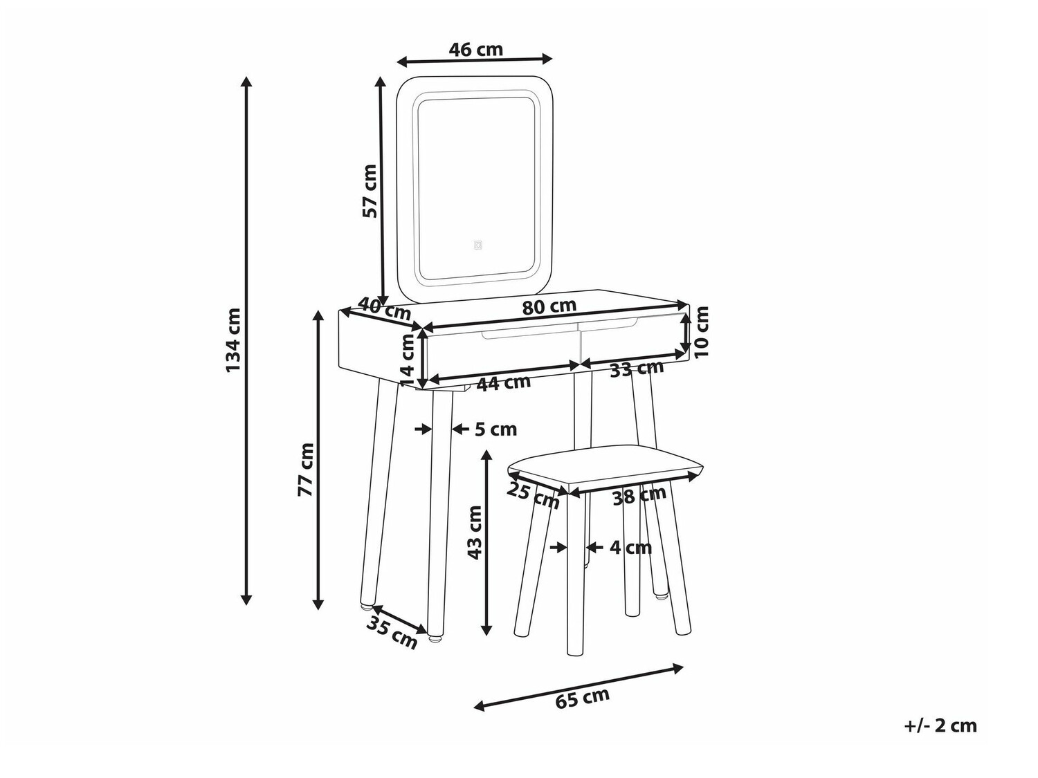 Макияжный столик Berwyn 844