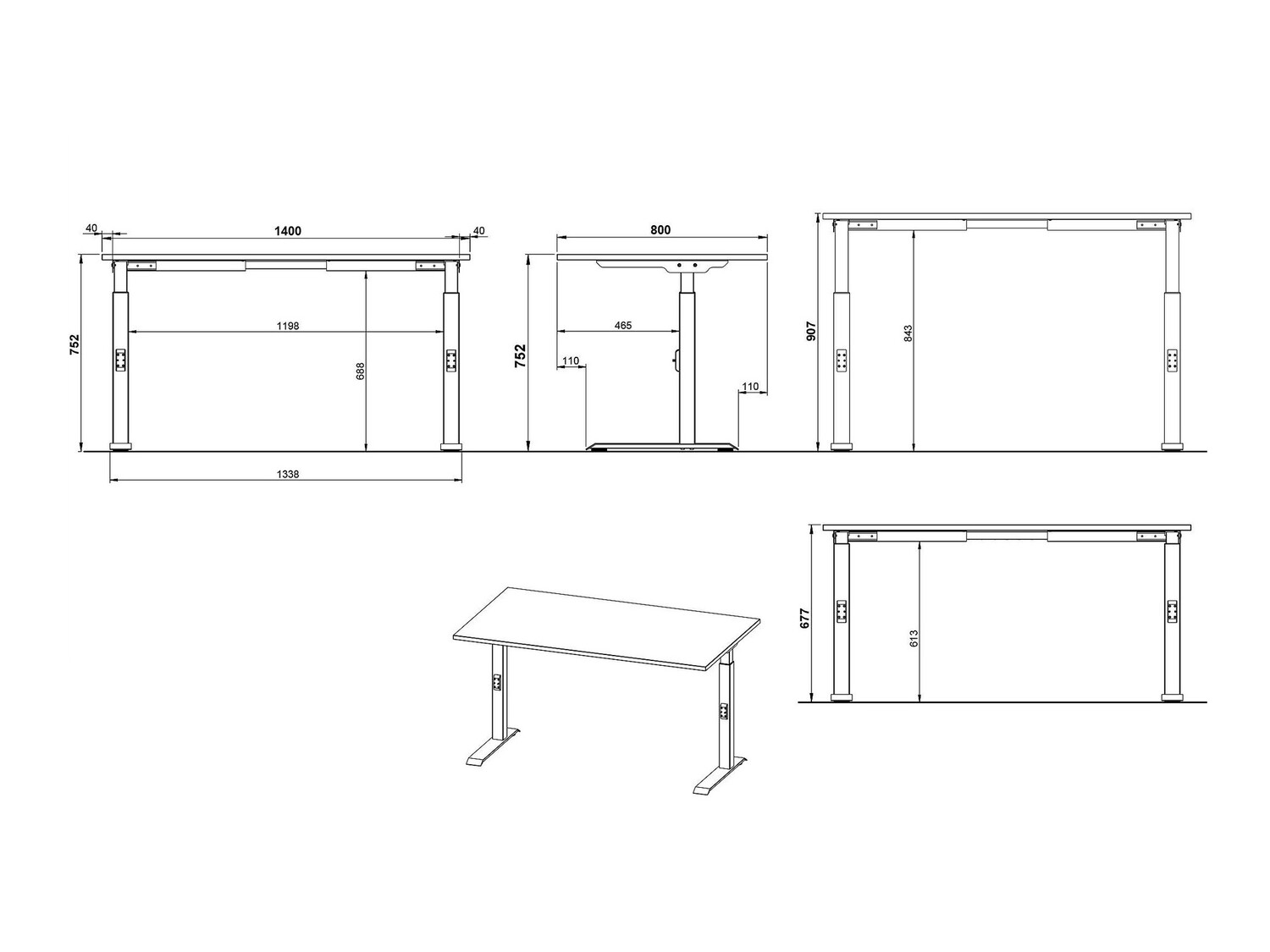 Письменный cтол Feltoru 109 (Графит)