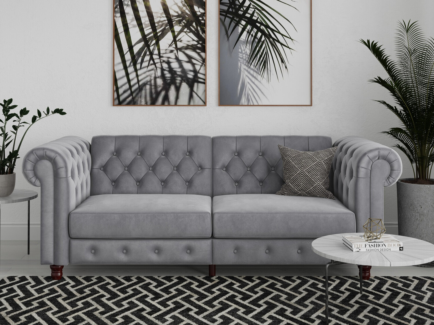 Dīvāns gulta Denton 1190 (Gaiši pelēks)