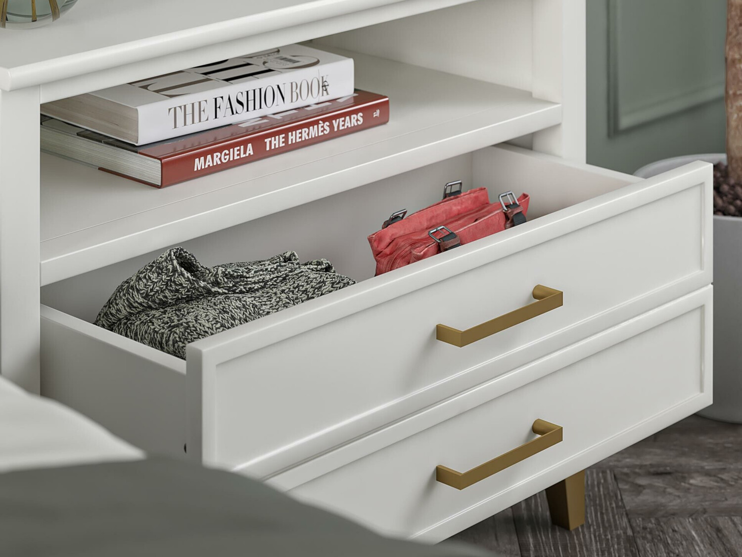 Naktsgaldiņš CosmoLiving by Cosmopolitan Belromu 107 (Balts)