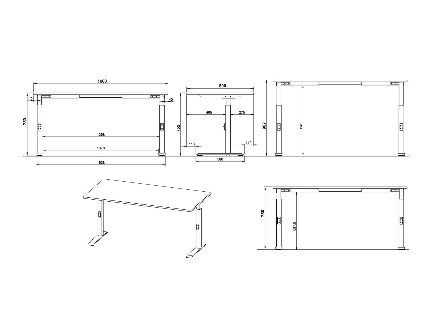 Письменный cтол Feltoru 116 (Белый)