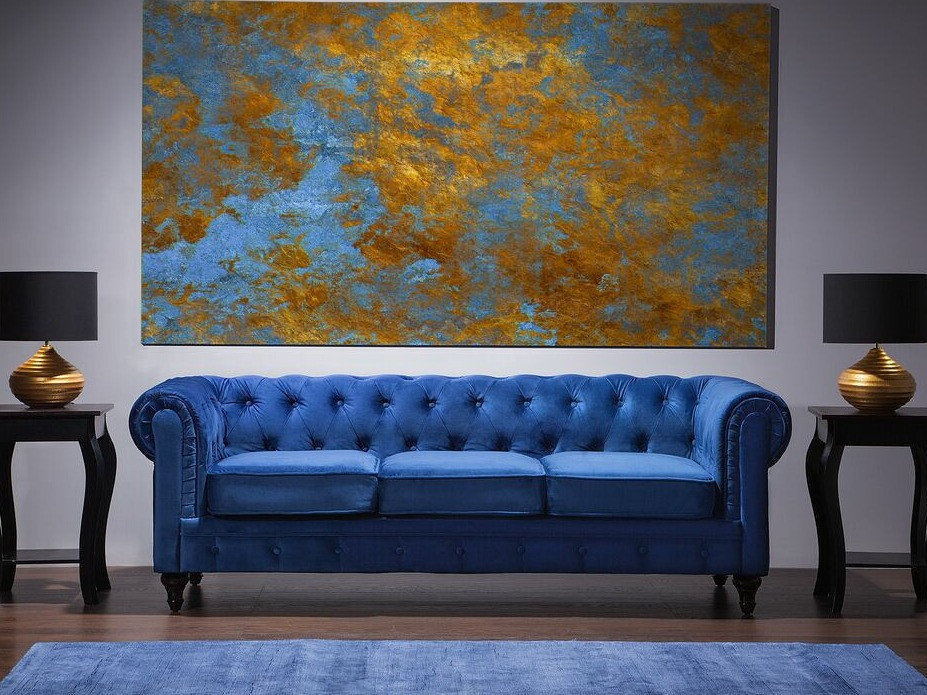 Chesterfield dīvāns Cirdoro 101 (Zils)