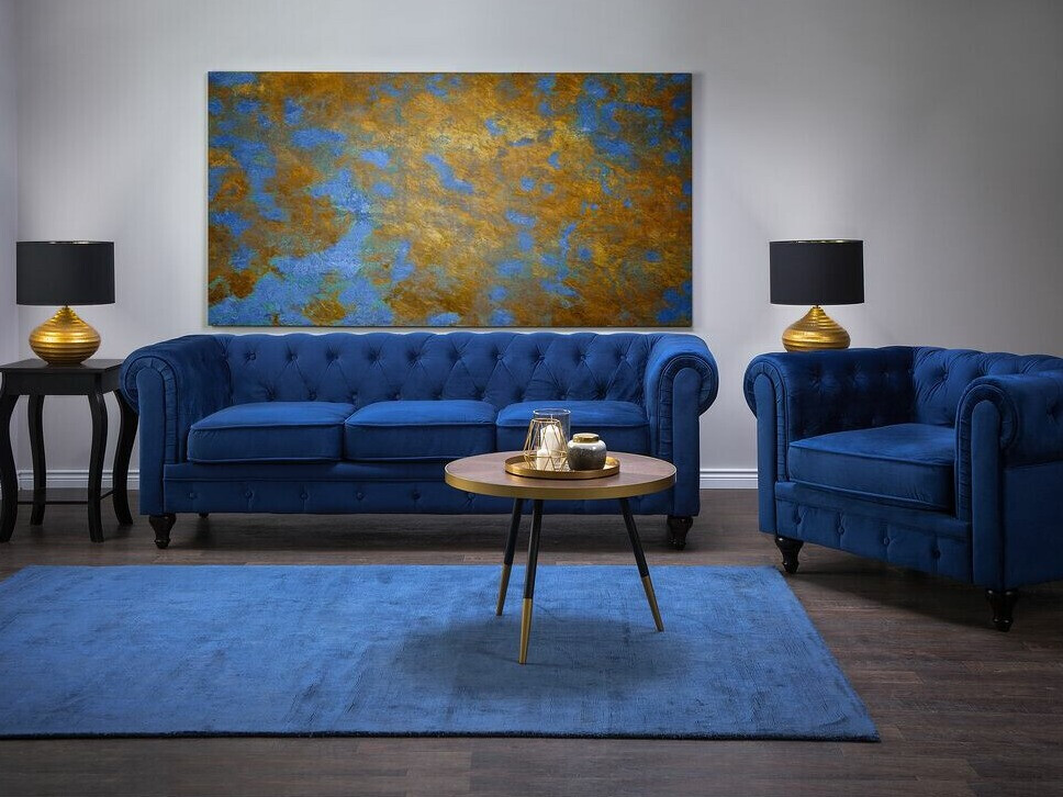 Chesterfield dīvāns Cirdoro 101 (Zils)