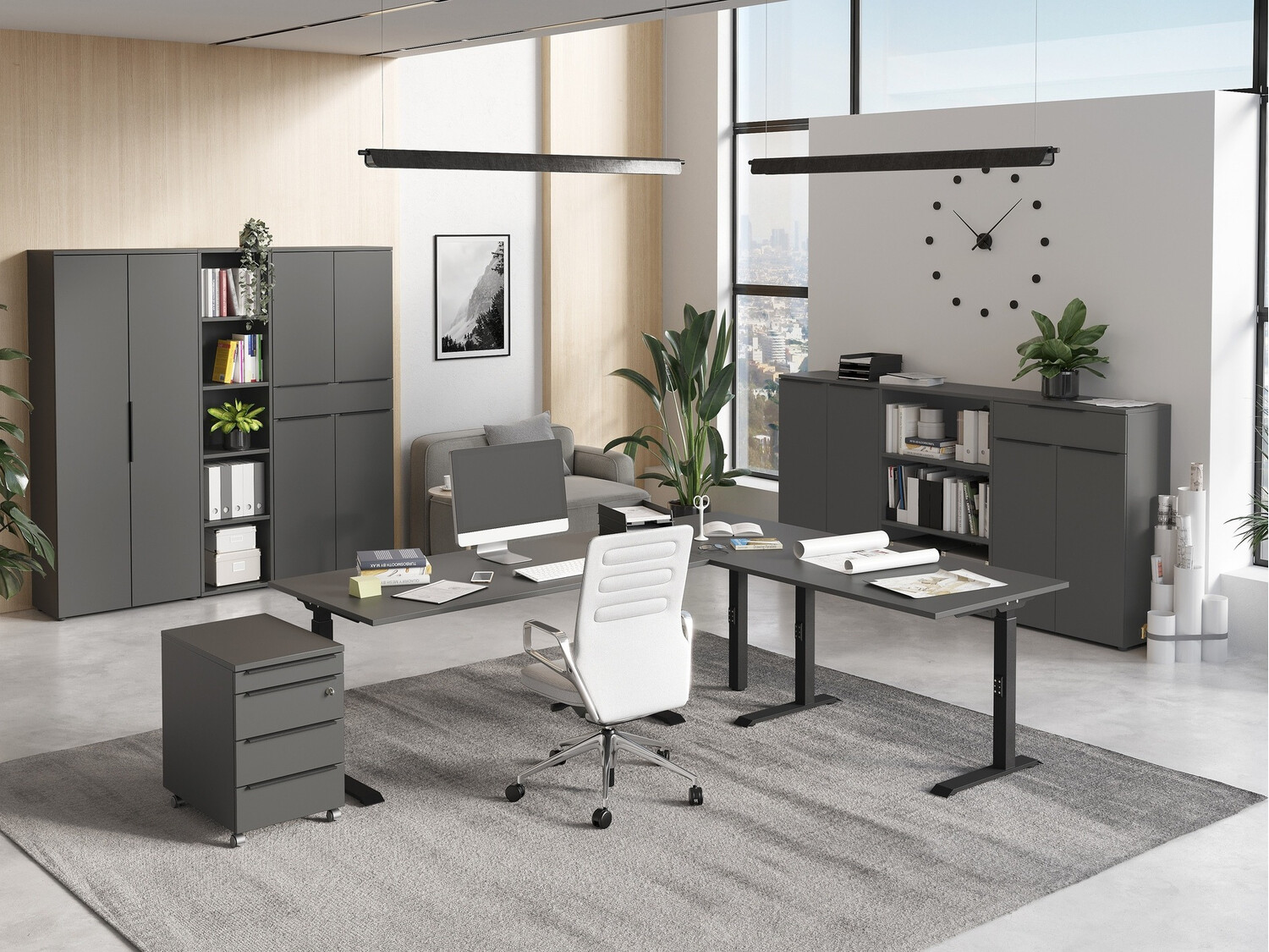 Rakstāmgalds ar regulējamu augstumu Feltoru 121 (Grafīts)