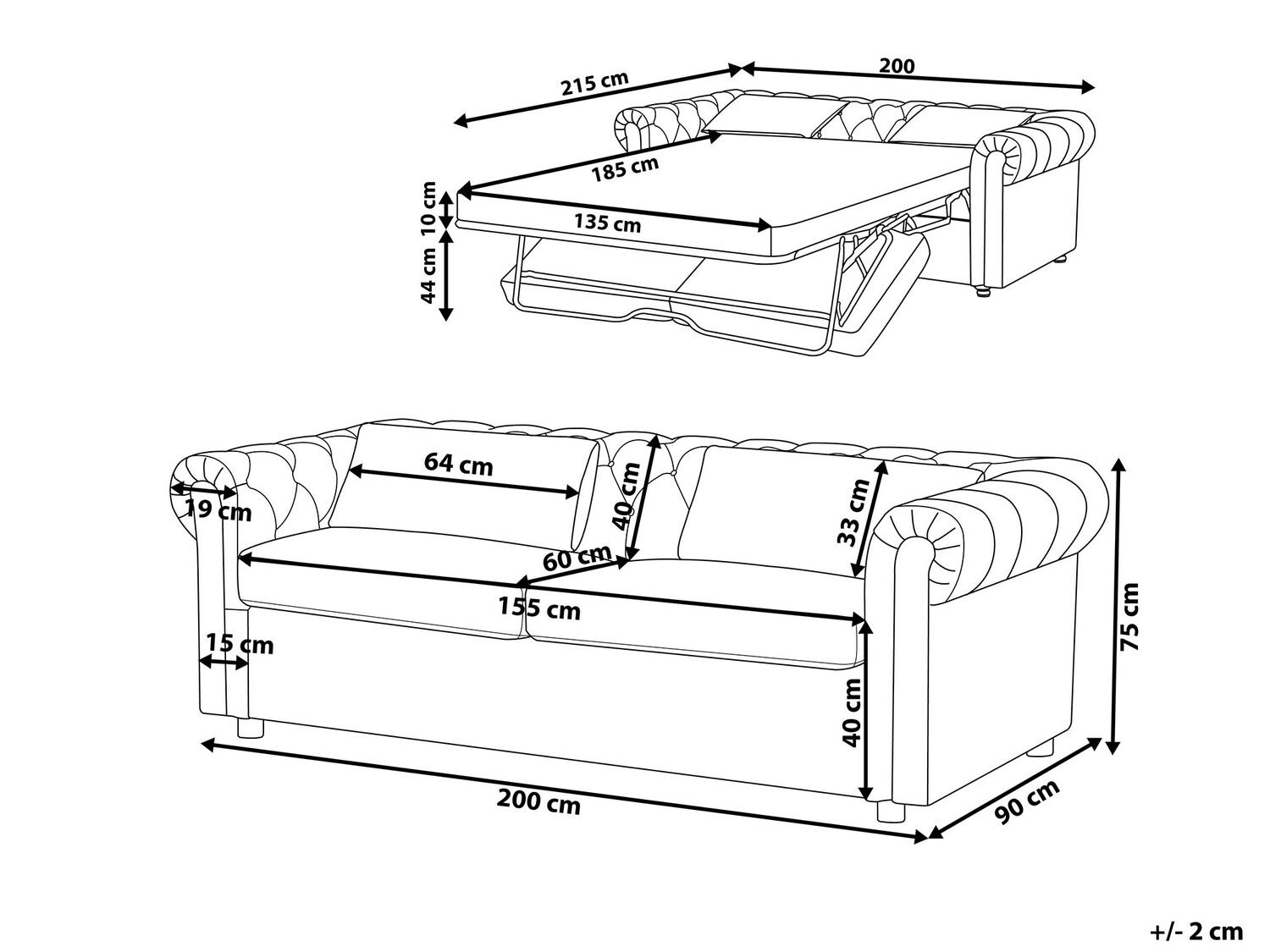 Chesterfield dīvāns Cirdoro 103 (Zaļš)