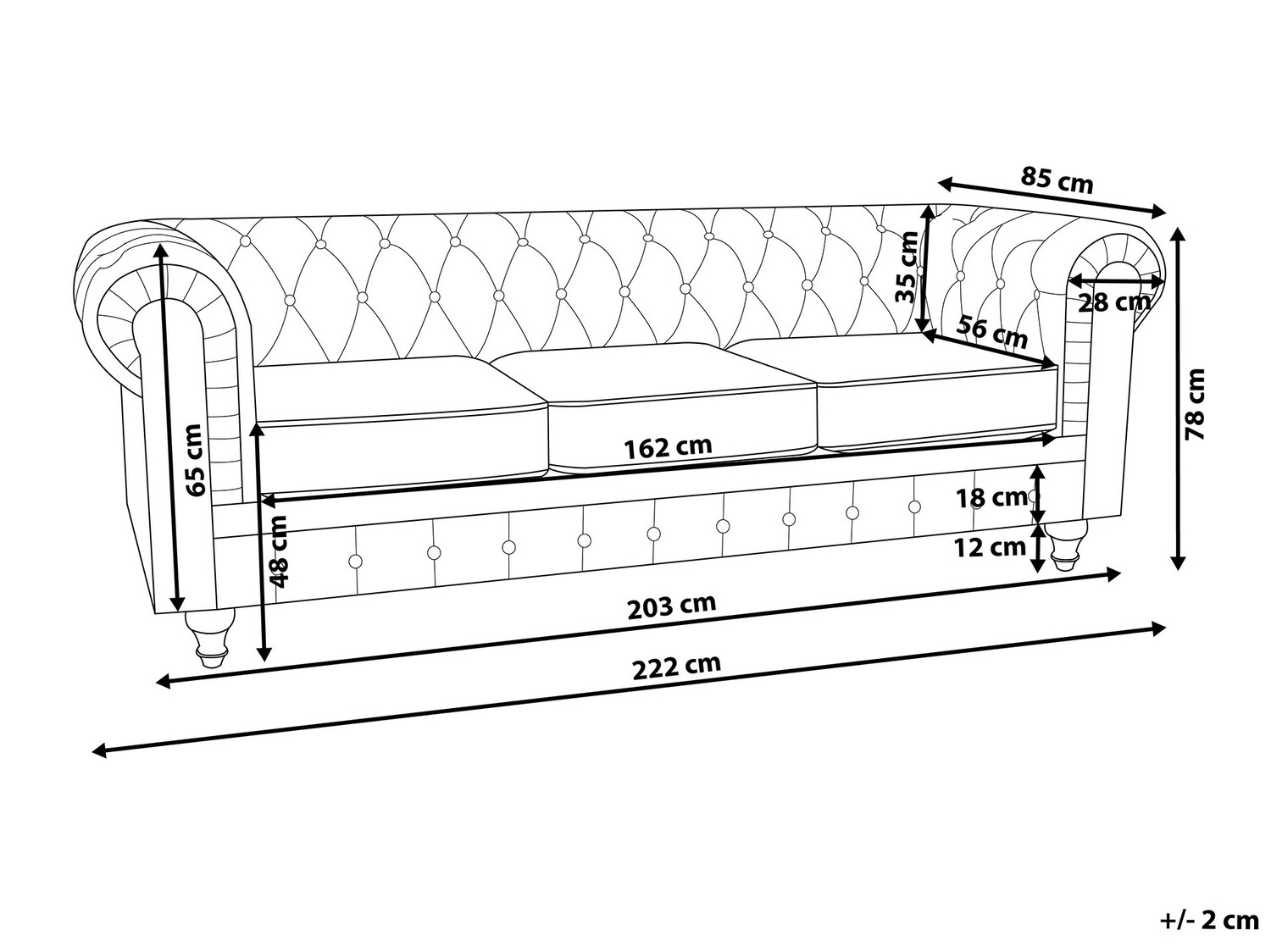 Диван Chesterfield Cirdoro 104 (Серый)