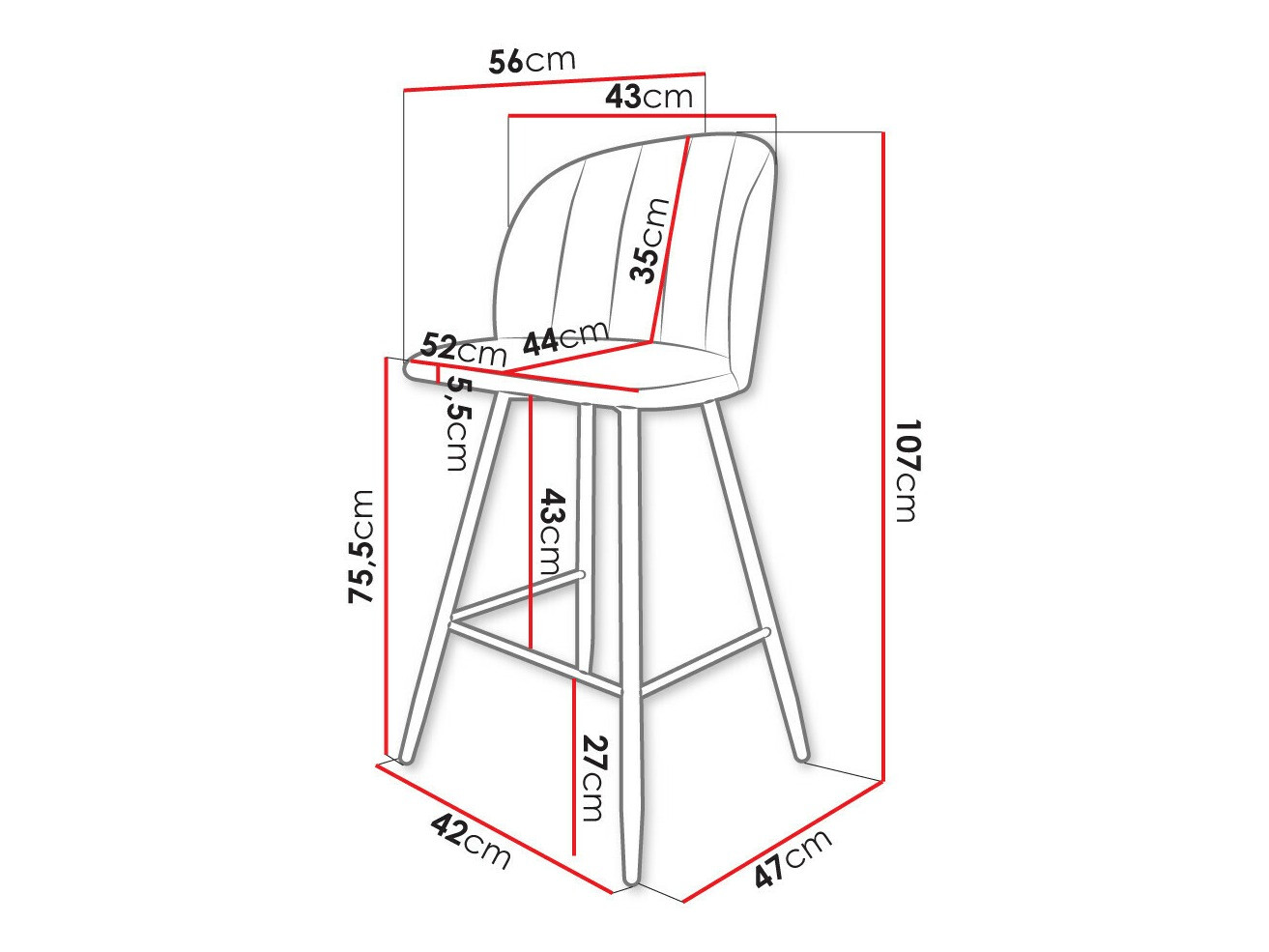 Bāra krēsls Comfivo 104 (Magic Velvet 2216)
