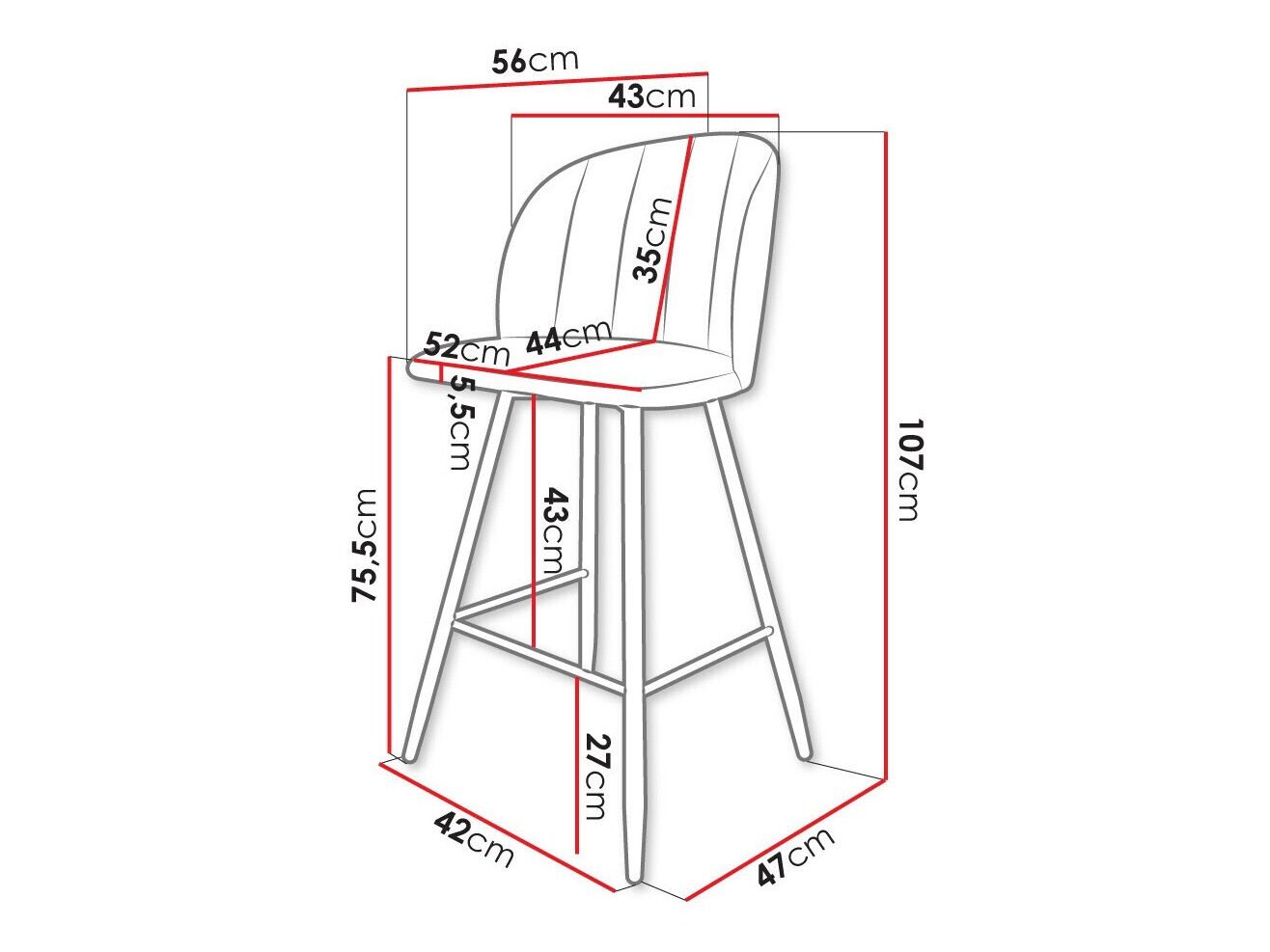 Барный стул Comfivo 104 (Magic Velvet 2217)
