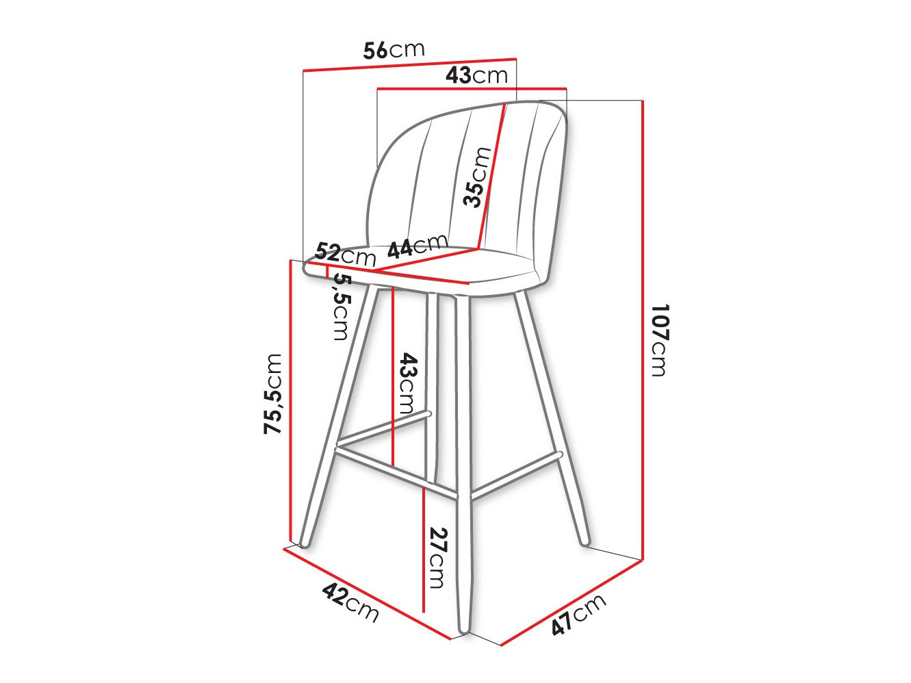 Барный стул Comfivo 104 (Magic Velvet 2219)