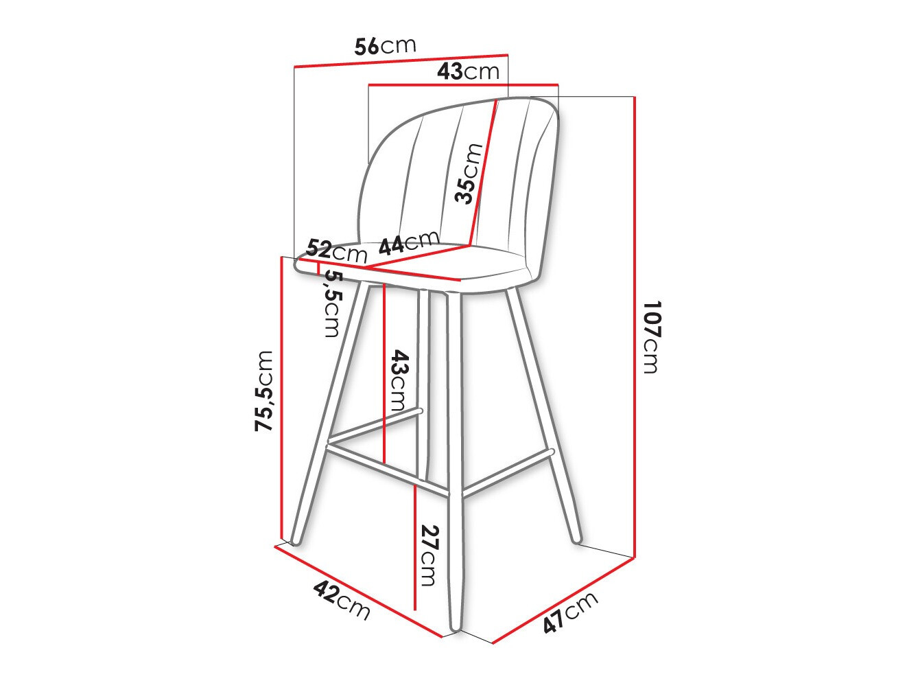 Барный стул Comfivo 104 (Magic Velvet 2240)