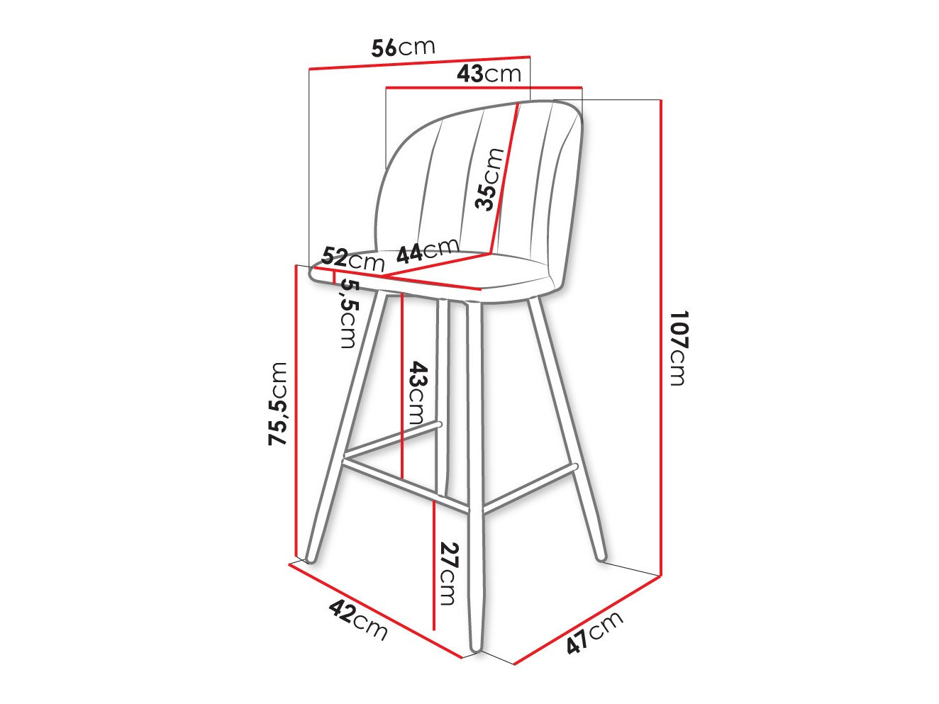 Барный стул Comfivo 104 (Magic Velvet 2250)