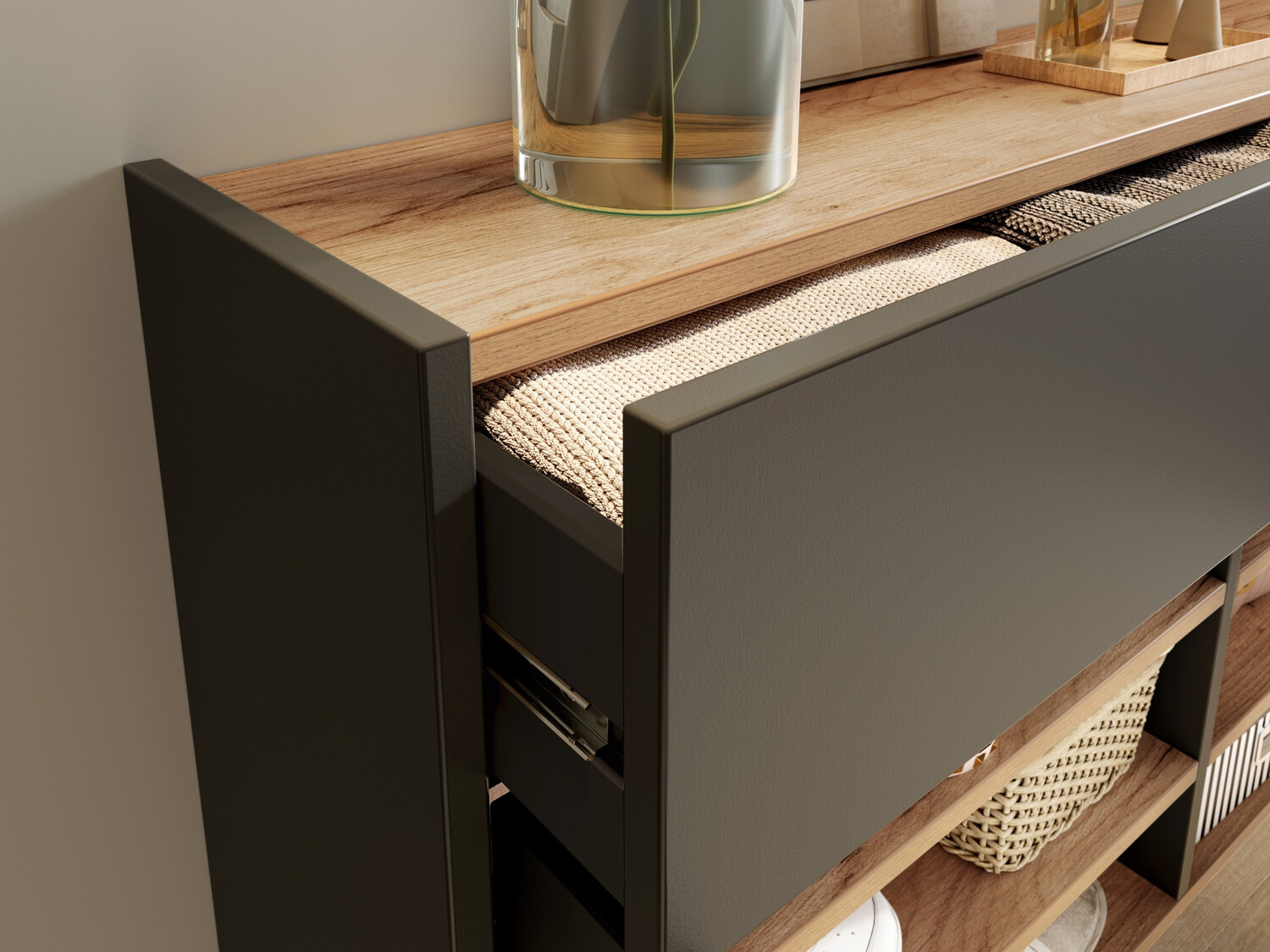 Priekšnama komplekts Cirsale 106 (Grafīts + Navarra ozols)