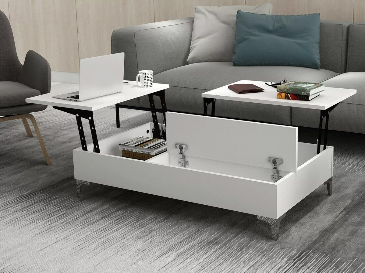 Žurnālu galdiņš transformeris Kailua 1296 (Balts)