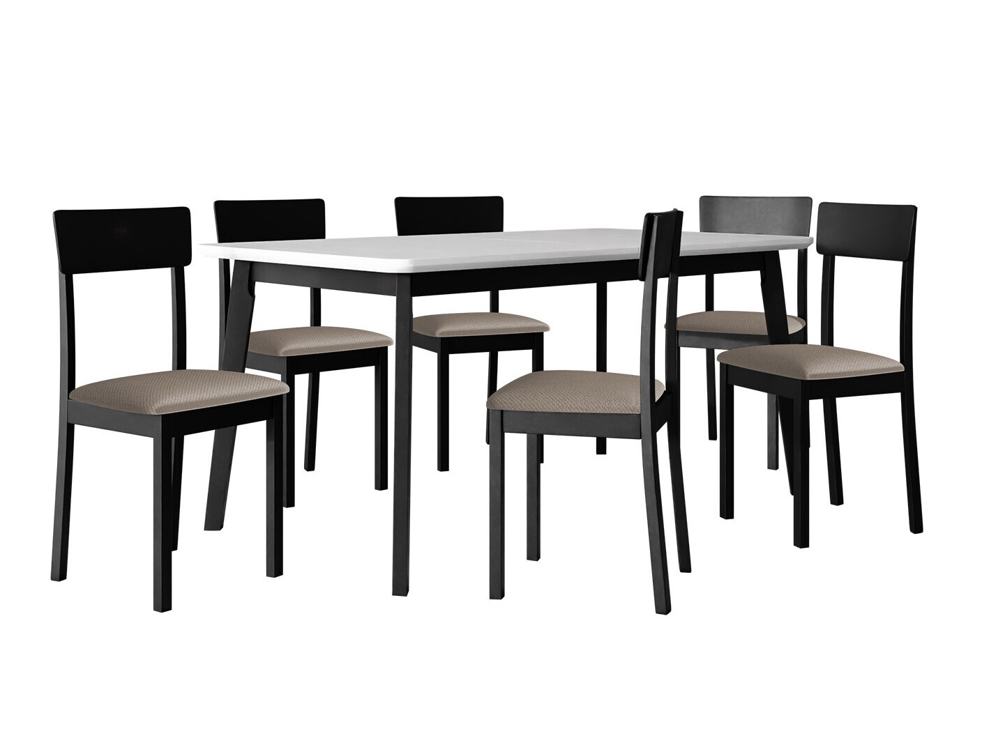 Ēdamistabas komplekts Victorville 350 (Balts + Melns)