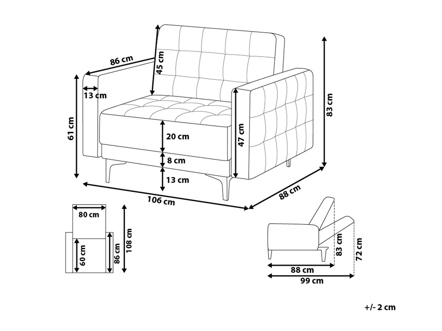 Krēsls Felvena 106 (Melns)
