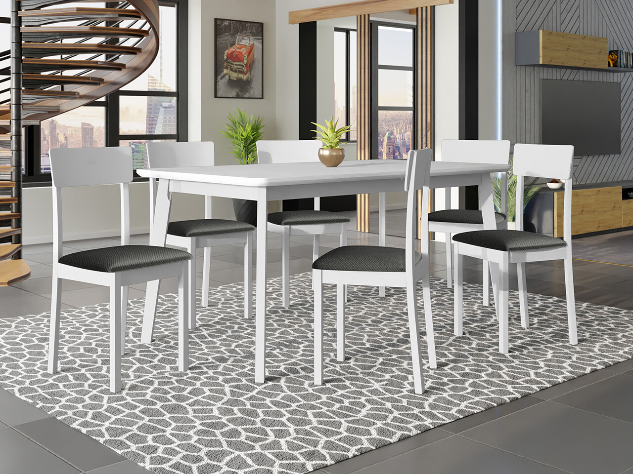 Обеденный гарнитур Victorville 350 (Белый)