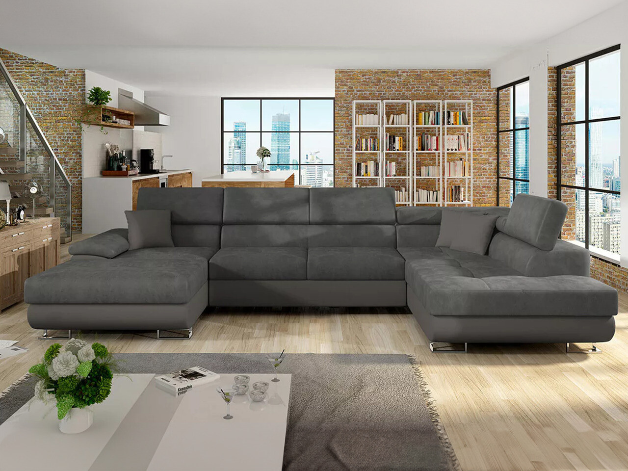 Stūra dīvāns Comfivo Ruta IV (Soft 029 + Uttario Velvet 2971 + Soft 029)