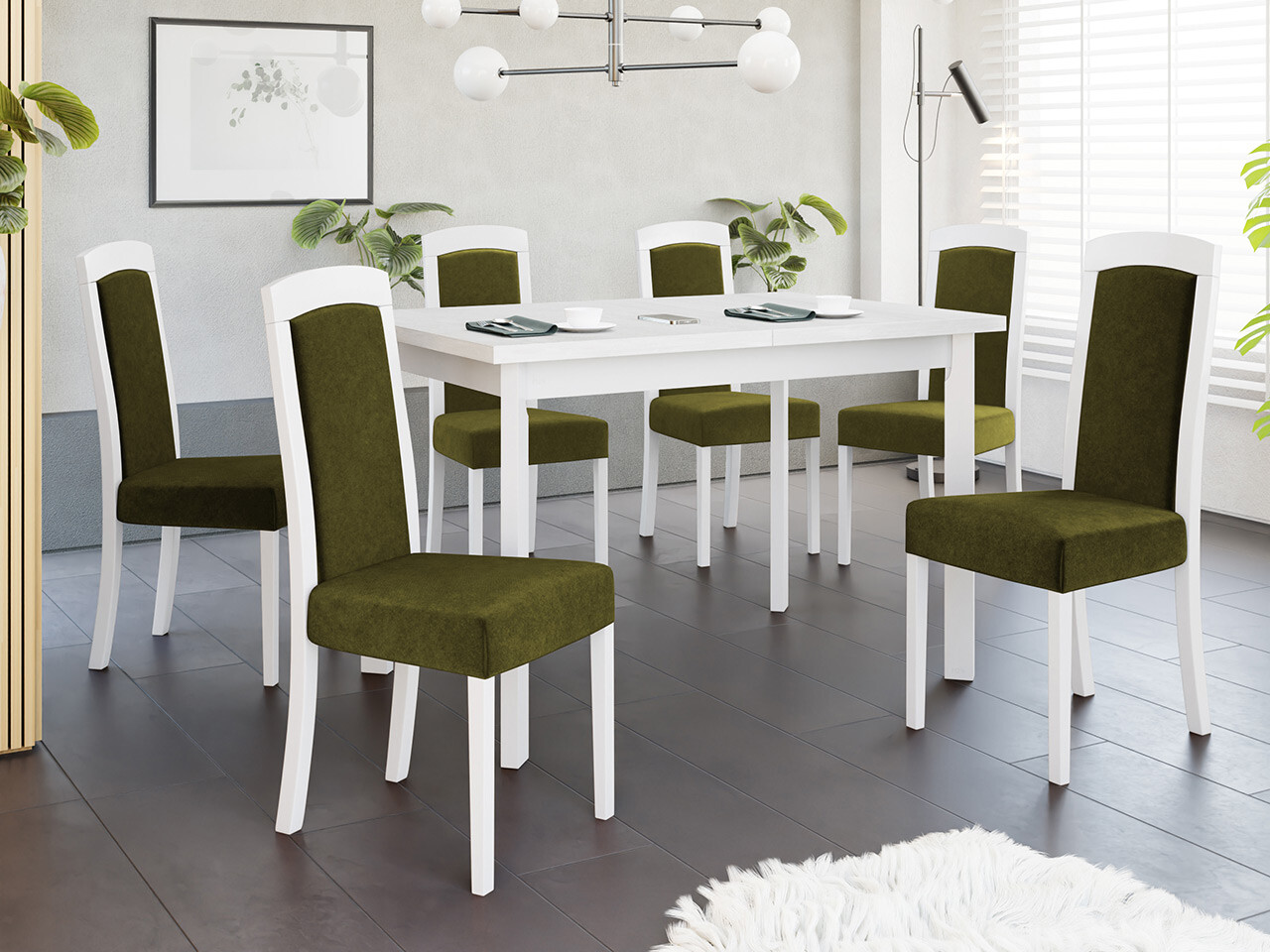 Ēdamistabas komplekts Victorville 351 (Balts)