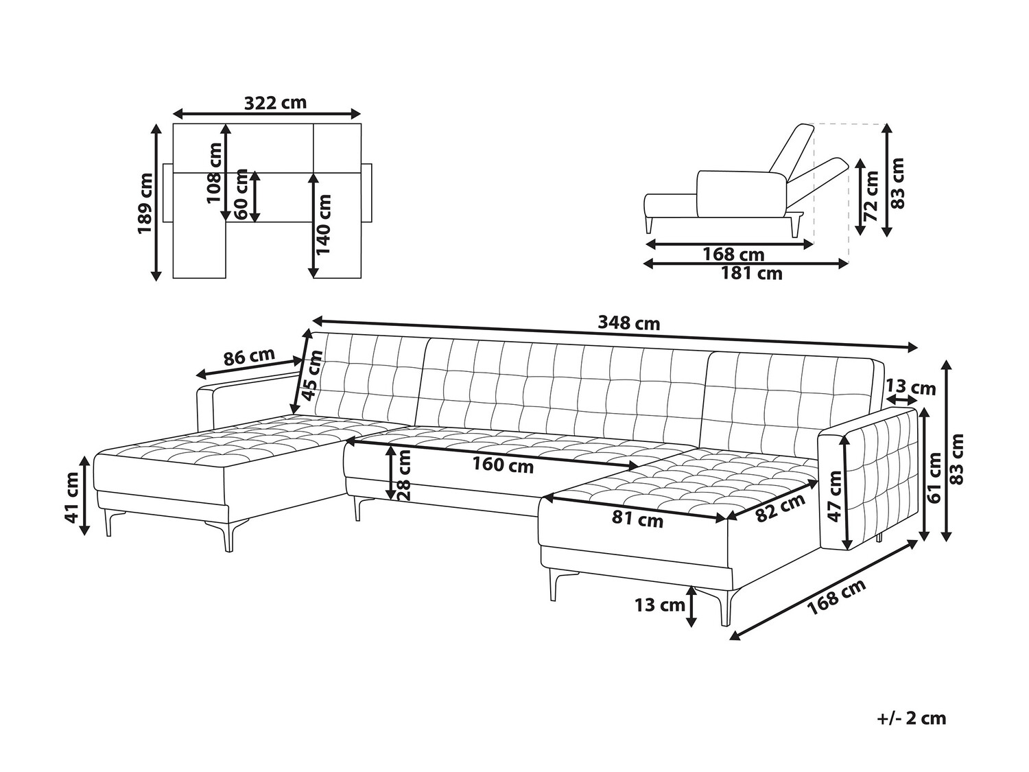 Модульный угловой диван Felvena 108 (Тёмно-серый)