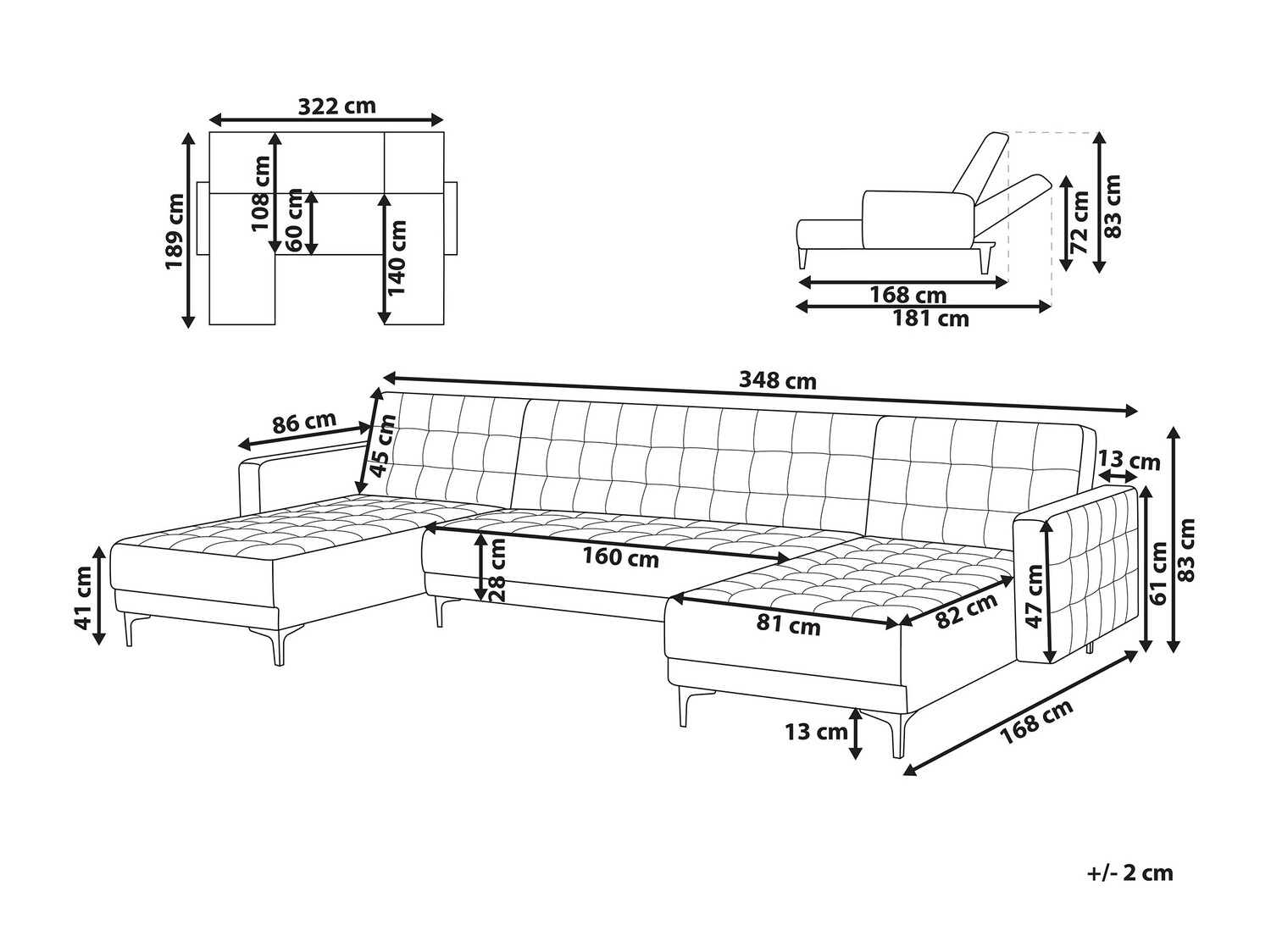 Moduļu stūra dīvāns Felvena 109 (Tirkīzs)