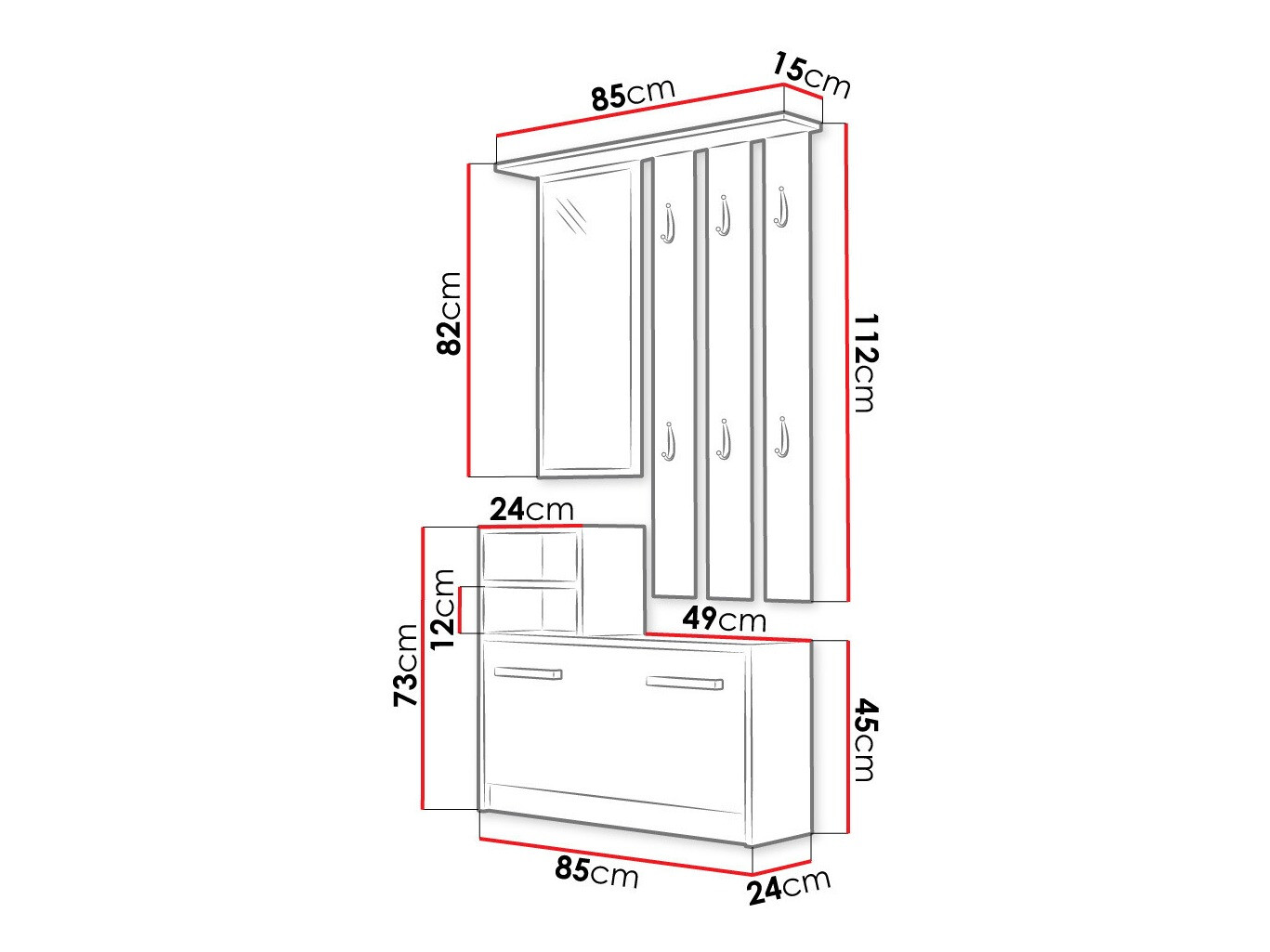 Priekšnama komplekts Candum (Sonomas ozols)