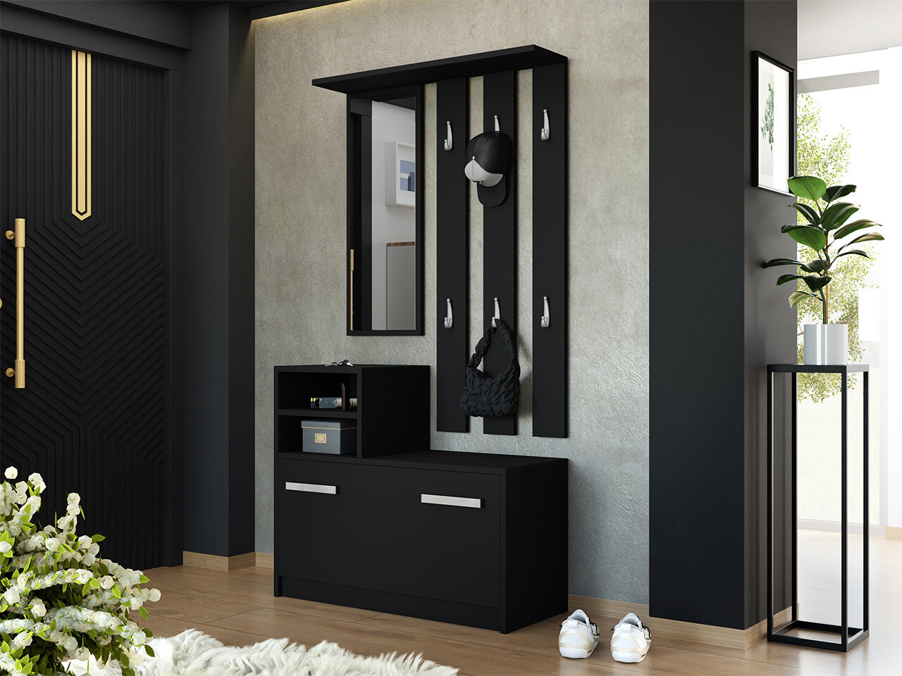 Priekšnama komplekts Mandeville 100 (Melns)