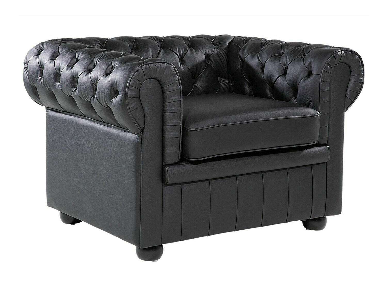 Chesterfield krēsls Cirdoro 105 (Melns)