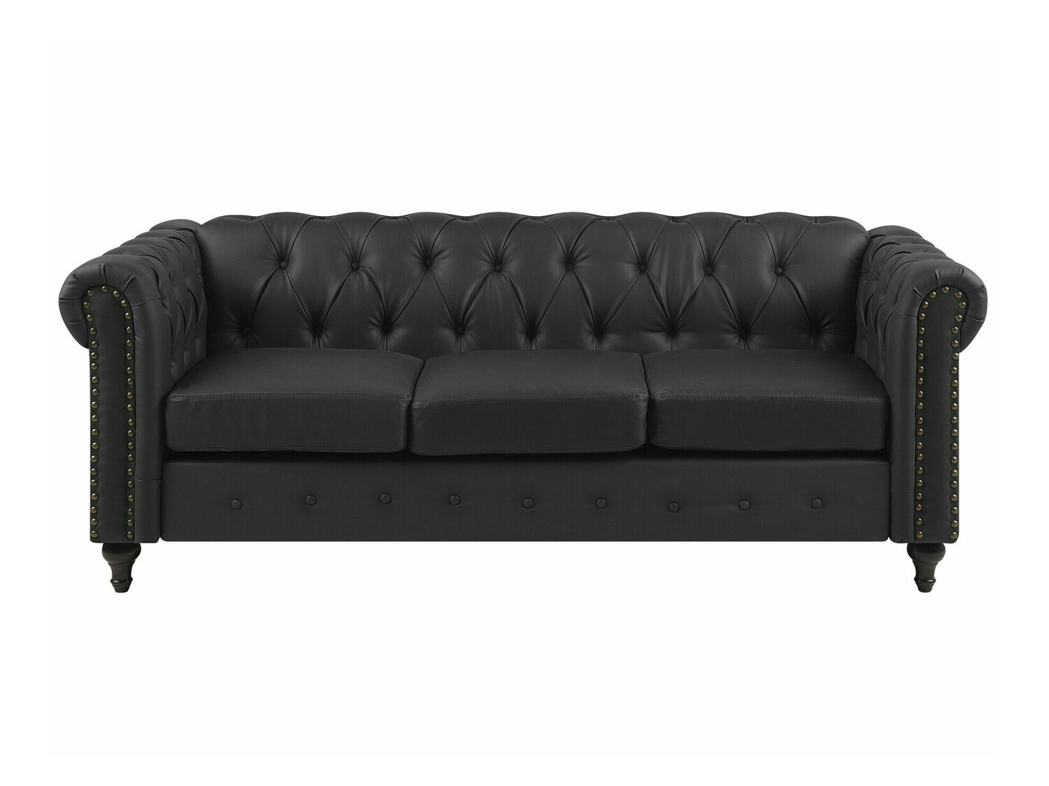 Chesterfield dīvāns Cirdoro 106 (Melns)