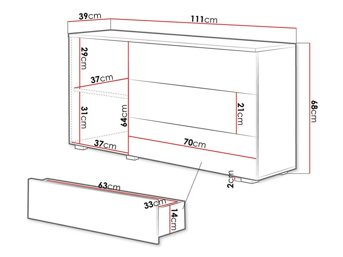 Kомод Sarasota 128 (Дуб вотан)