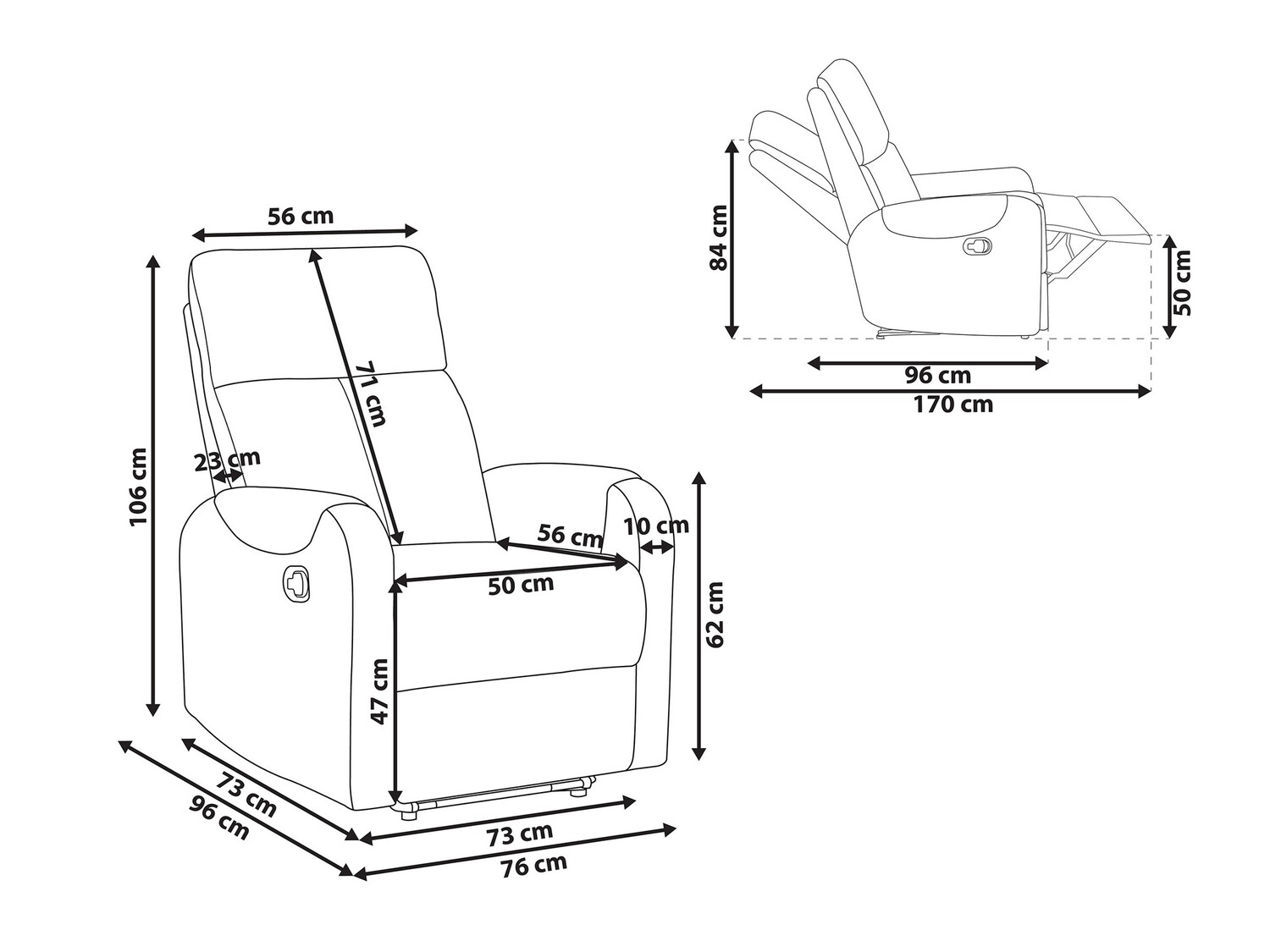 Кресло реглайнер Berwyn 886 (Серый)