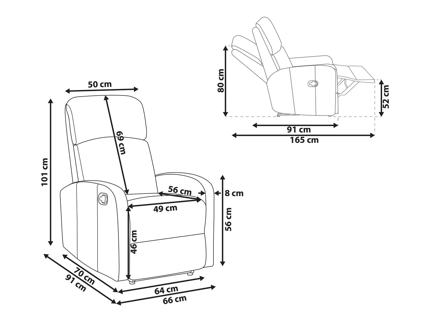 Кресло реглайнер Berwyn 890 (Белый)