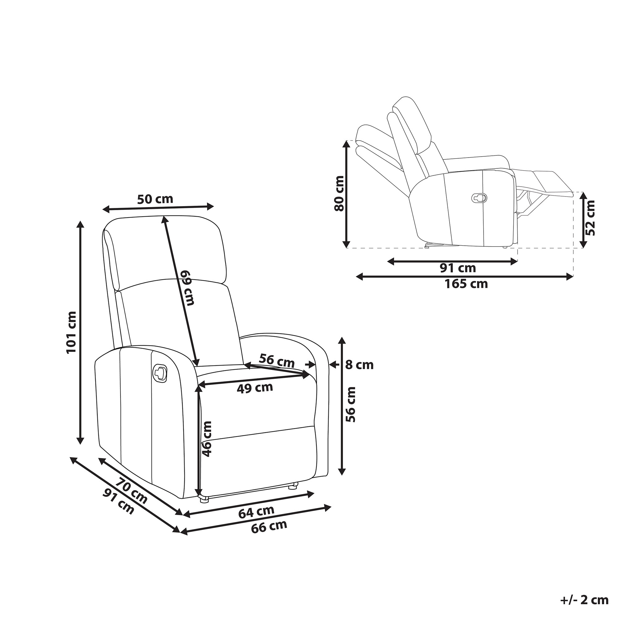 Кресло реглайнер Berwyn 890 (Чёрный)